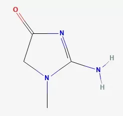 The molecular structure of creatinine (image adapted from PubChem)